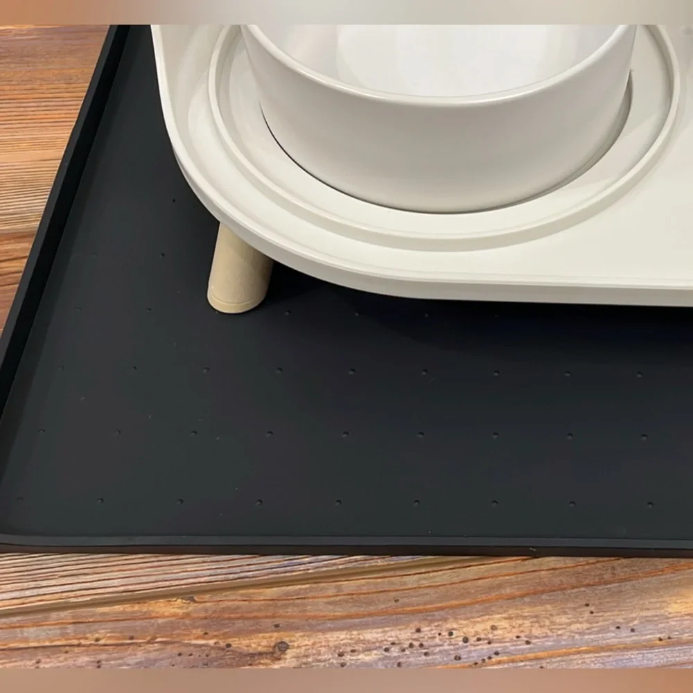 Elegant Cream and Black Pet Dining Set